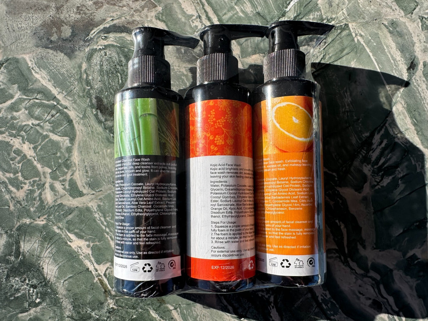 Natural Facial Cleansers - Charcoal, Kojic Acid, and Vitamin C